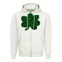 Oatmeal Heather shamrock st patrick Zipper Hoodie - Bettercallsaul