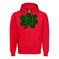 Red shamrock st patrick Zipper Hoodie - Bettercallsaul