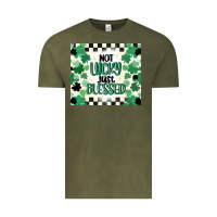 Vintage Olive not lucky just blessed Vintage Tee - MaliasSmallBusiness