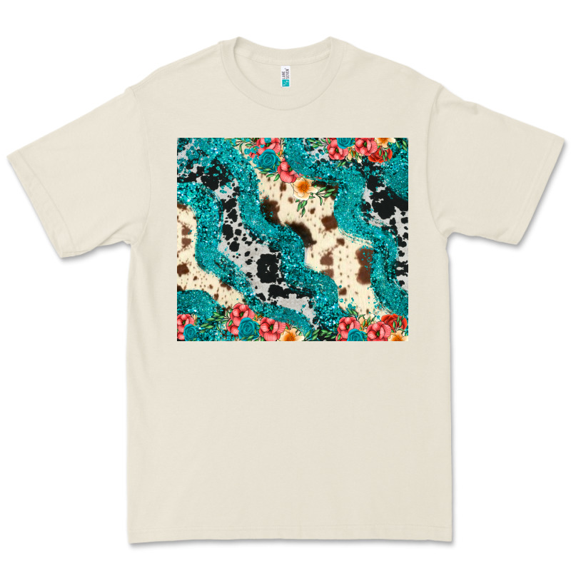 Turquoise Glitter Cowhide Premium Tee by JahusDesignShop | Teevron