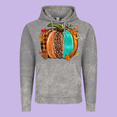 Fall Leopard Pumpkin Vintage Hoodie Designed By Nancycooperartshop