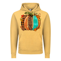 Vintage Mustard Fall leopard pumpkin Vintage Hoodie - NancyCooperArtShop