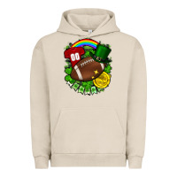 Pigment French Oak St. Patrick's Day American Football Urban Hoodie - FaDigitalArtStudio