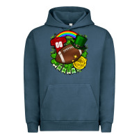 Pigment Midnight Navy St. Patrick's Day American Football Urban Hoodie - FaDigitalArtStudio