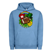 Pigment Pebble Blue St. Patrick's Day American Football Urban Hoodie - FaDigitalArtStudio