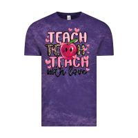 Cloud Purple teach teach teach with love Vintage Tee - MaliasSmallBusiness