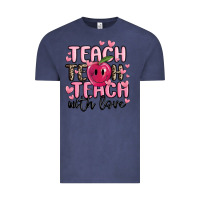 Vintage Denim teach teach teach with love Vintage Tee - MaliasSmallBusiness