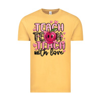 Vintage Mustard teach teach teach with love Vintage Tee - MaliasSmallBusiness