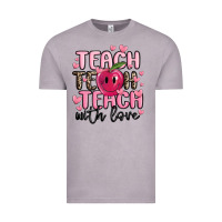 Vintage Zinc teach teach teach with love Vintage Tee - MaliasSmallBusiness