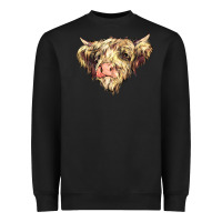 Black scottish cow Heavyweight Sweatshirt - NancyCooperArtShop