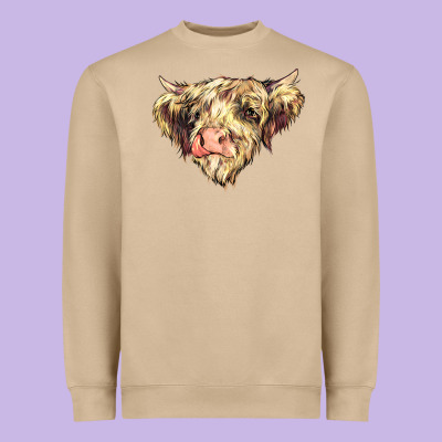 Scottish Cow Heavyweight Sweatshirt Designed By Nancycooperartshop
