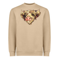 Mushroom scottish cow Heavyweight Sweatshirt - NancyCooperArtShop