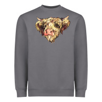 Storm scottish cow Heavyweight Sweatshirt - NancyCooperArtShop