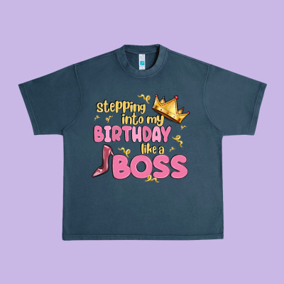 Birthday Boss Urban Heavy Tee Designed By Maliassmallbusiness