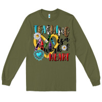 Army Green teaching is a work of heart Long Sleeve Tee - NancyCooperArtShop