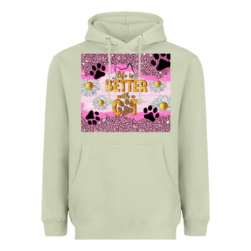 Life Is Better With A Cat Heavyweight Hoodie by TumblerDesignByShophia | Teevron