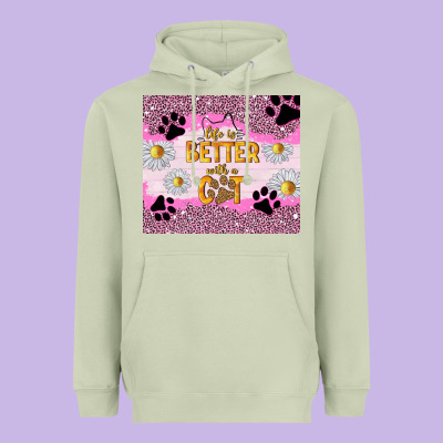 Life Is Better With A Cat Heavyweight Hoodie Designed By Tumblerdesignbyshophia