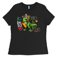 Black taco saurus rex Ladies Tee - CowhideDigitalArt