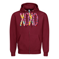 Burgundy Valentine Xoxo Zipper Hoodie - Bettercallsaul