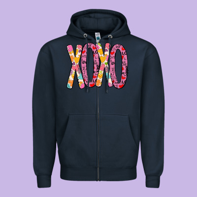 Valentine Xoxo Zipper Hoodie Designed By Bettercallsaul