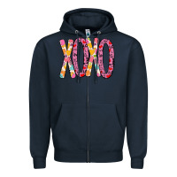 Navy Valentine Xoxo Zipper Hoodie - Bettercallsaul