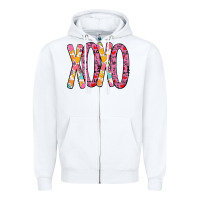 White Valentine Xoxo Zipper Hoodie - Bettercallsaul