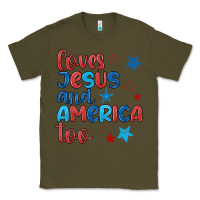 Army Green love jesus and america too Classic Tee - JahusDesignShop