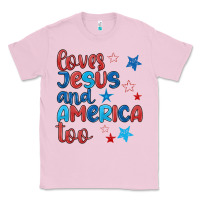 Bubblegum Pink love jesus and america too Classic Tee - JahusDesignShop