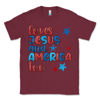 Burgundy love jesus and america too Classic Tee - JahusDesignShop