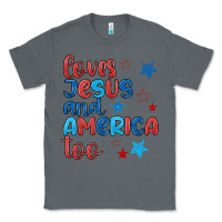 Charcoal Heather love jesus and america too Classic Tee - JahusDesignShop