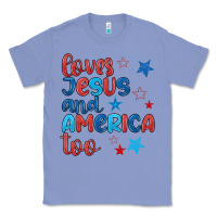 Colony Blue love jesus and america too Classic Tee - JahusDesignShop