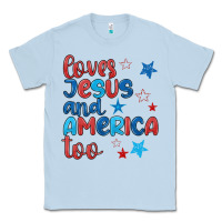 Dusty Blue love jesus and america too Classic Tee - JahusDesignShop