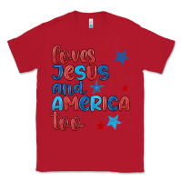 Red love jesus and america too Classic Tee - JahusDesignShop