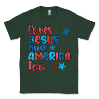 Sports Green love jesus and america too Classic Tee - JahusDesignShop