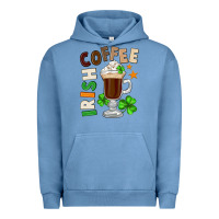 Pigment Pebble Blue Irish coffee St. Patrick's Day Urban Hoodie - FaDigitalArtStudio