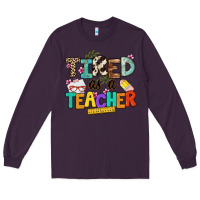 Plum tired as a teacher Long Sleeve Tee - NancyCooperArtShop