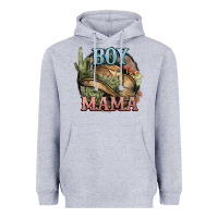 Heather Grey Boy Mama western cactus Cowboy Heavyweight Hoodie - HowdyJamesFarm