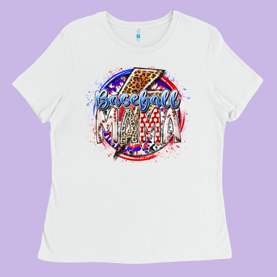 Baseball Mama Ladies Tee Designed By Racoondesign