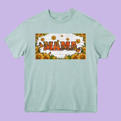 Sunflowers And Butterflies Mama License Plate Heavy Core Tee Designed By Hra Design Shop