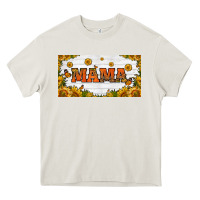 Cream sunflowers and butterflies mama license plate Heavy Core Tee - HRA Design Shop