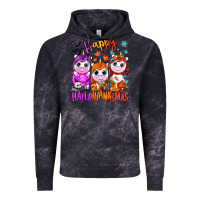 Cloud Black Happy Hallothanksmas unicorns Vintage Hoodie - NancyCooperArtShop