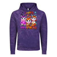 Cloud Purple Happy Hallothanksmas unicorns Vintage Hoodie - NancyCooperArtShop