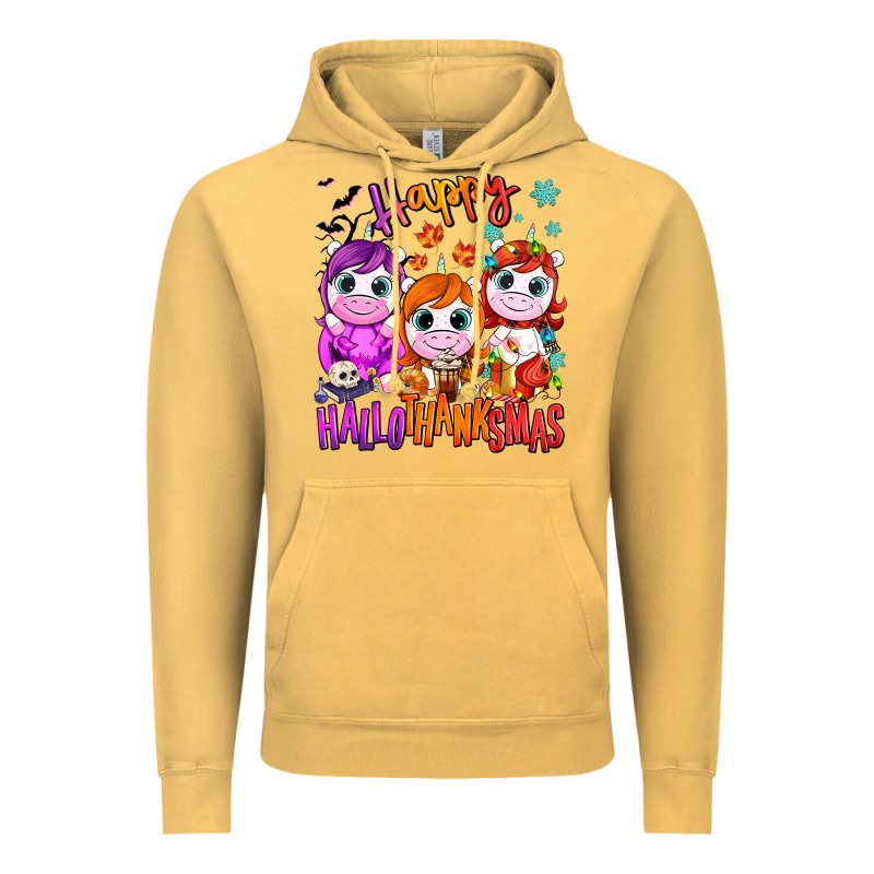 Happy Hallothanksmas Unicorns Vintage Hoodie by NancyCooperArtShop | Teevron