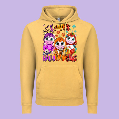 Happy Hallothanksmas Unicorns Vintage Hoodie Designed By Nancycooperartshop