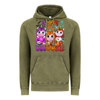 Vintage Olive Happy Hallothanksmas unicorns Vintage Hoodie - NancyCooperArtShop