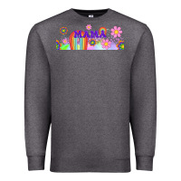 Charcoal Heather boho retro floral mama Premium Sweatshirt - TumblerDesignByShophia