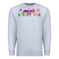 Heather Grey boho retro floral mama Premium Sweatshirt - TumblerDesignByShophia