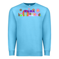 Ocean Blue boho retro floral mama Premium Sweatshirt - TumblerDesignByShophia