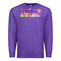 Purple boho retro floral mama Premium Sweatshirt - TumblerDesignByShophia