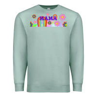Seafoam boho retro floral mama Premium Sweatshirt - TumblerDesignByShophia